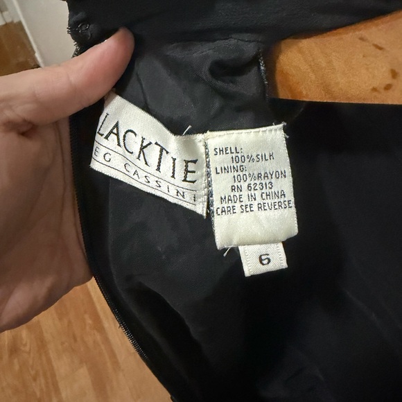 Vintage Oleg Cassini mini black tie sequin dress - Picture 7 of 7